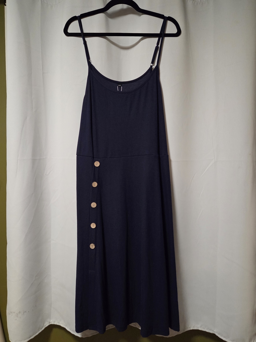NWT Laishen Navy Blue Ribbed Midi Sundress - XXL